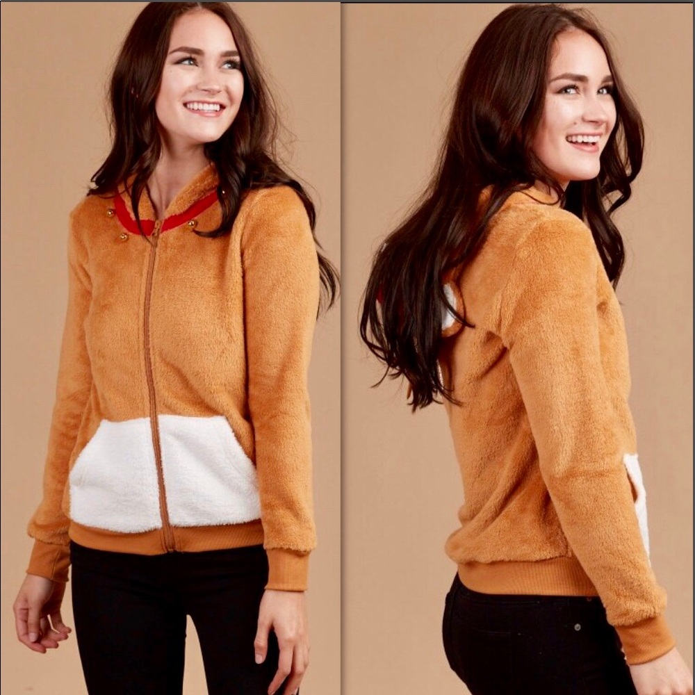 LAST ONE•REINDEER ZIP HOODIE SWEATER - Picture 2 of 8